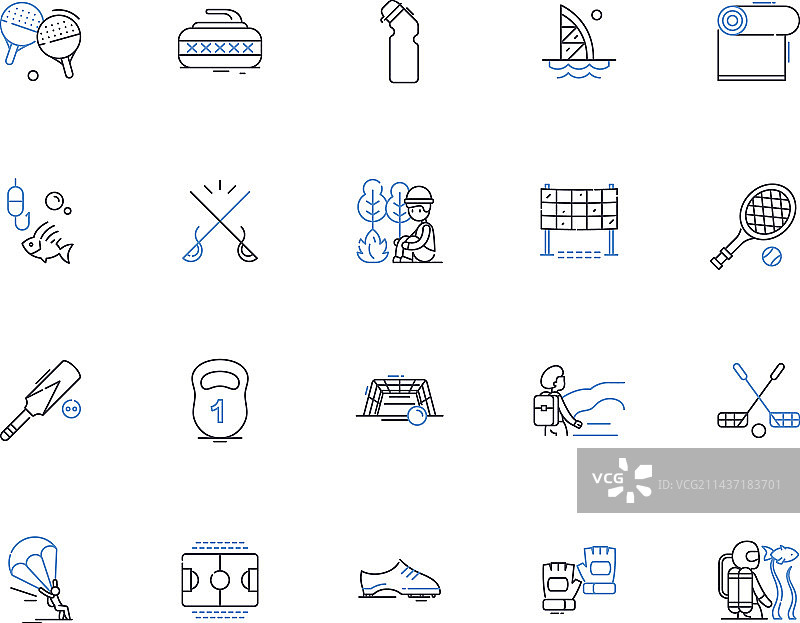 时尚别致的服装线性图标合集图片素材