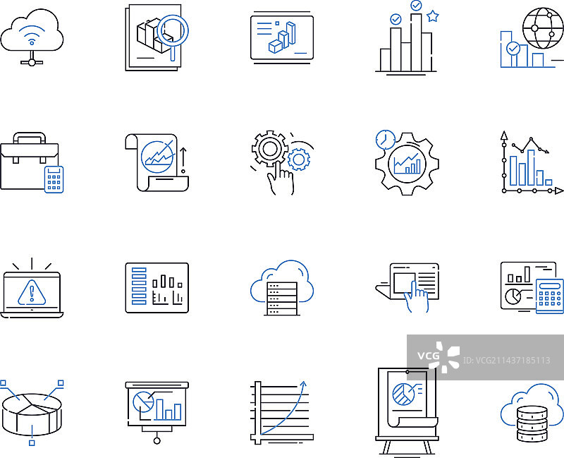 研究与实验线性图标合集图片素材