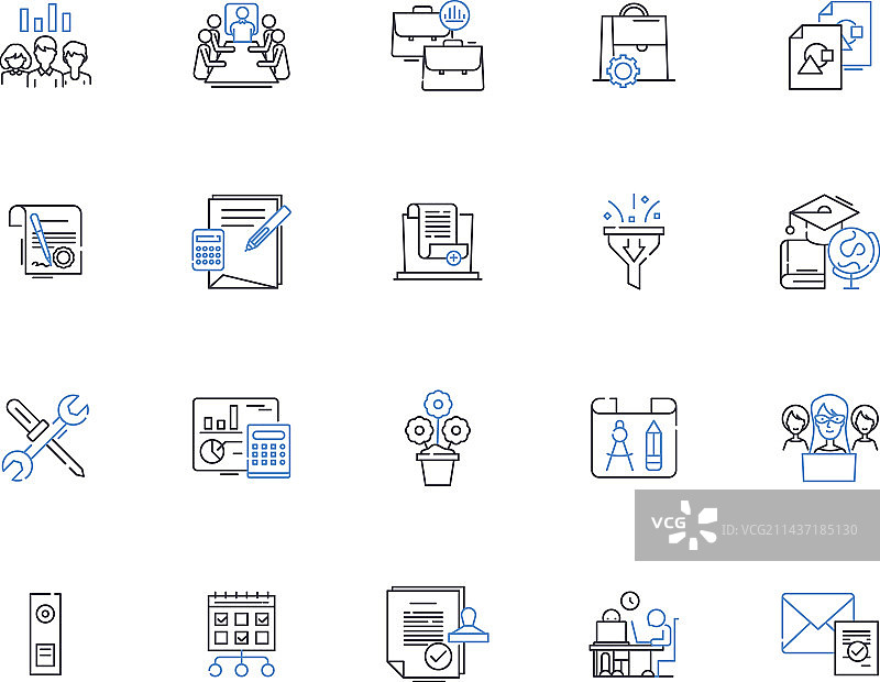 顾客行为线性图标集合忠诚度图片素材