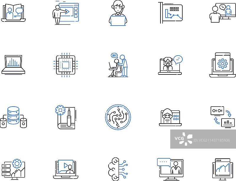 网页线性图标集合导航设计图片素材