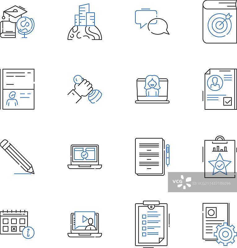 课程工具线性图标集图片素材