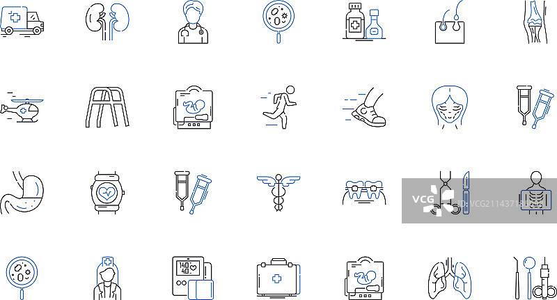 功能医学线性图标合集图片素材