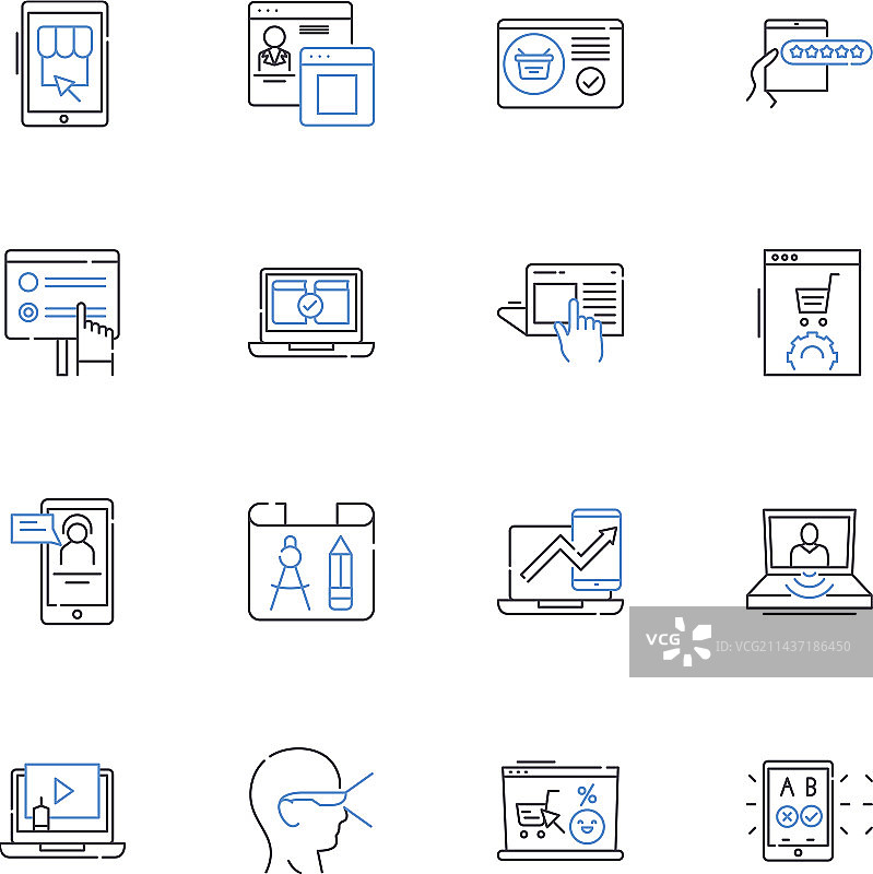 遗传算法图标线条合集图片素材