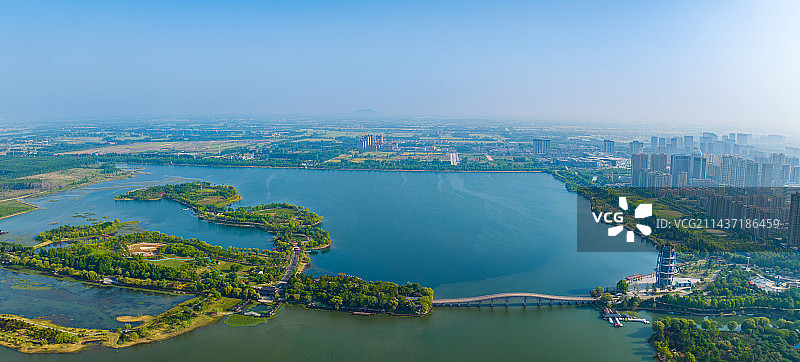 连云港 东海县 西双湖 城市航拍图片素材