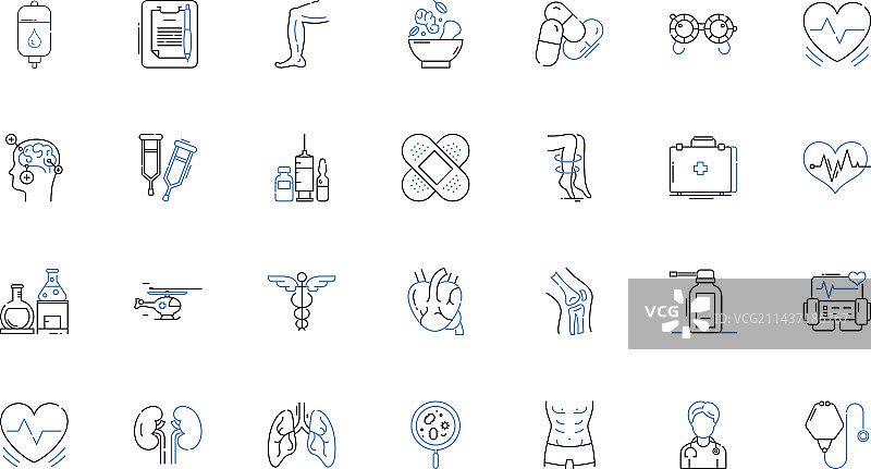 急诊中心线性图标合集图片素材