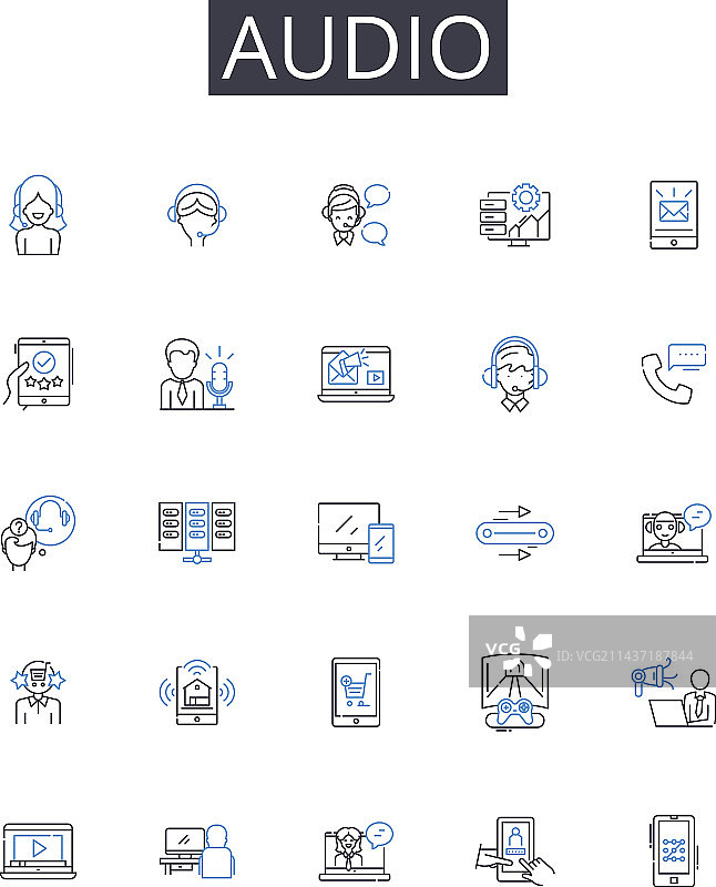 音频线路图标合集协议指令图片素材