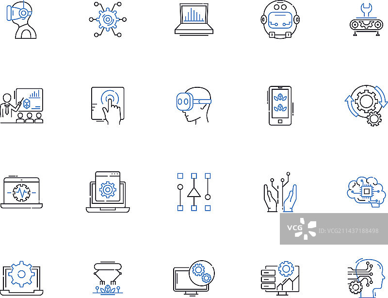 变革线条图标合集图片素材
