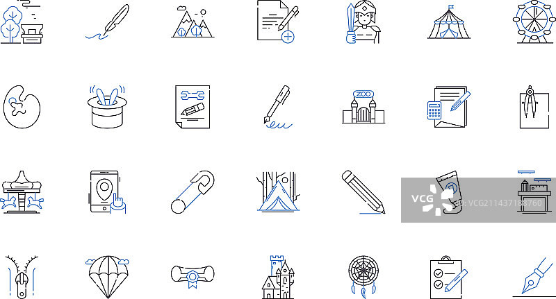 纺织艺术线条图标合集图片素材