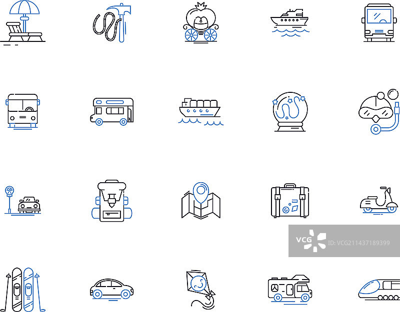 漫游线路图标合集，旅行探索图片素材