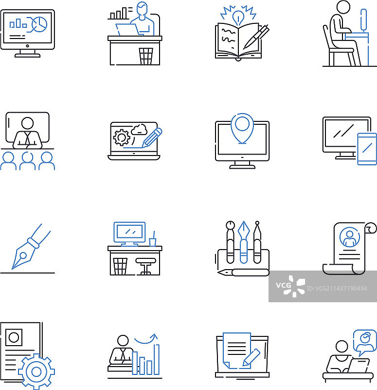 输出路径线性图标合集图片素材
