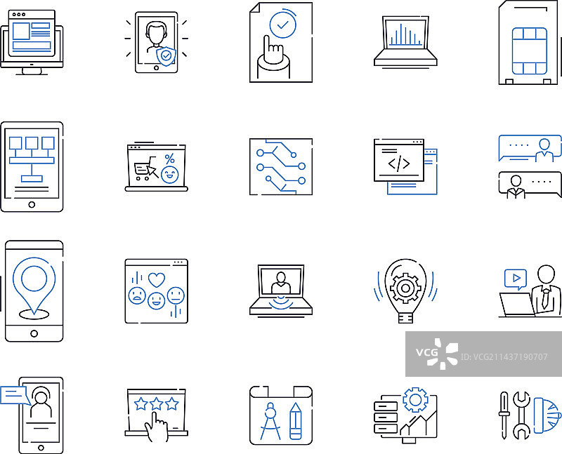 美容与美学线性图标合集图片素材
