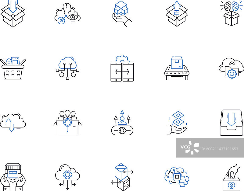 节俭储蓄系列线性图标图片素材