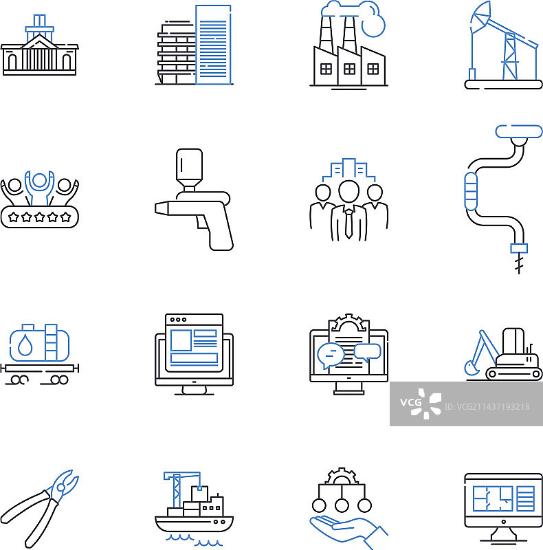 有远见的领导者创始人线性图标合集图片素材