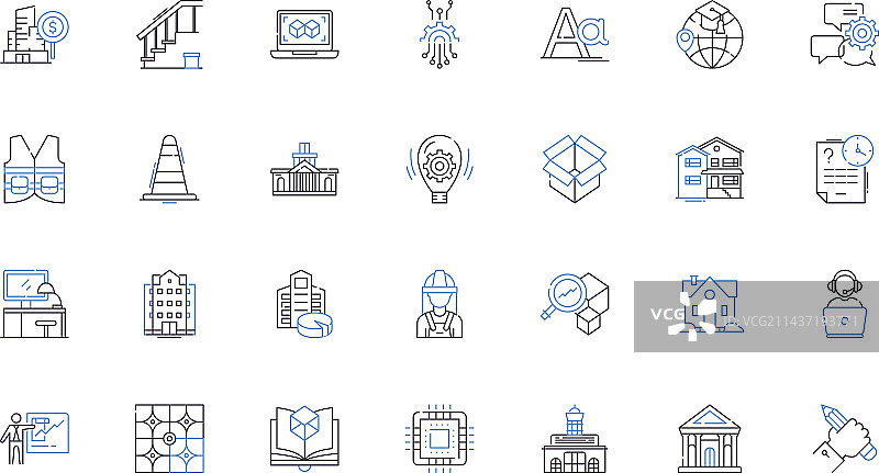 实验室仪器线性图标集合：移液器图片素材