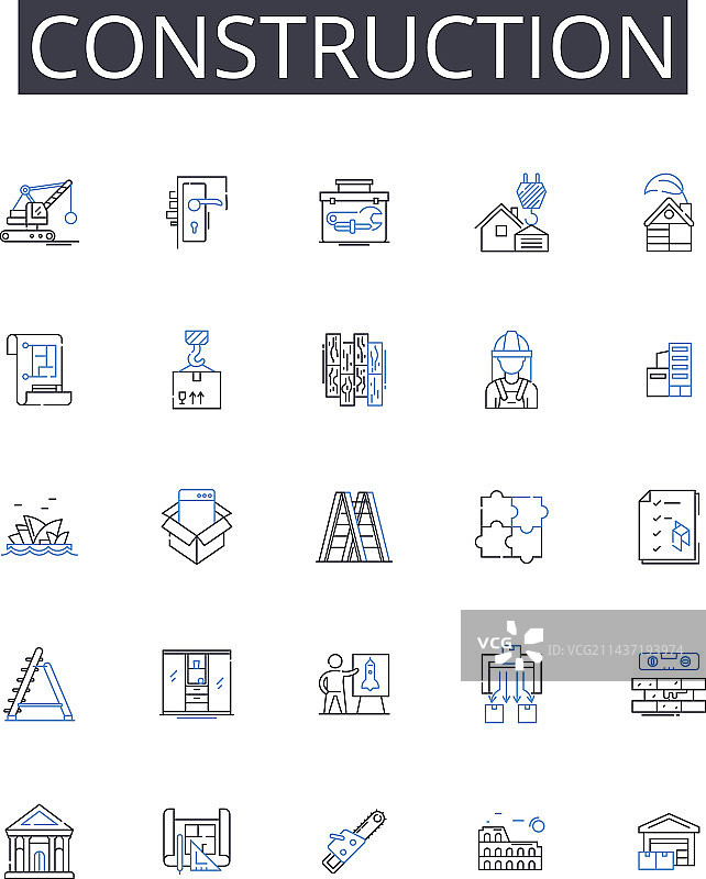 建筑线条图标合集图片素材