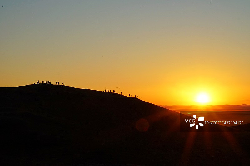 呼伦贝尔黑山头日落图片素材