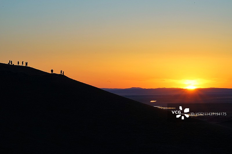 呼伦贝尔黑山头日落图片素材