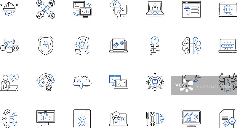 基础设施线性图标合集图片素材