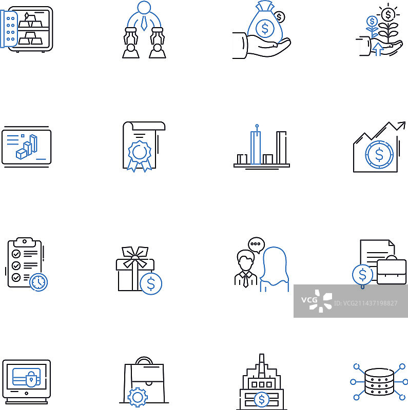 离岸银行隐私保护线性图标图片素材