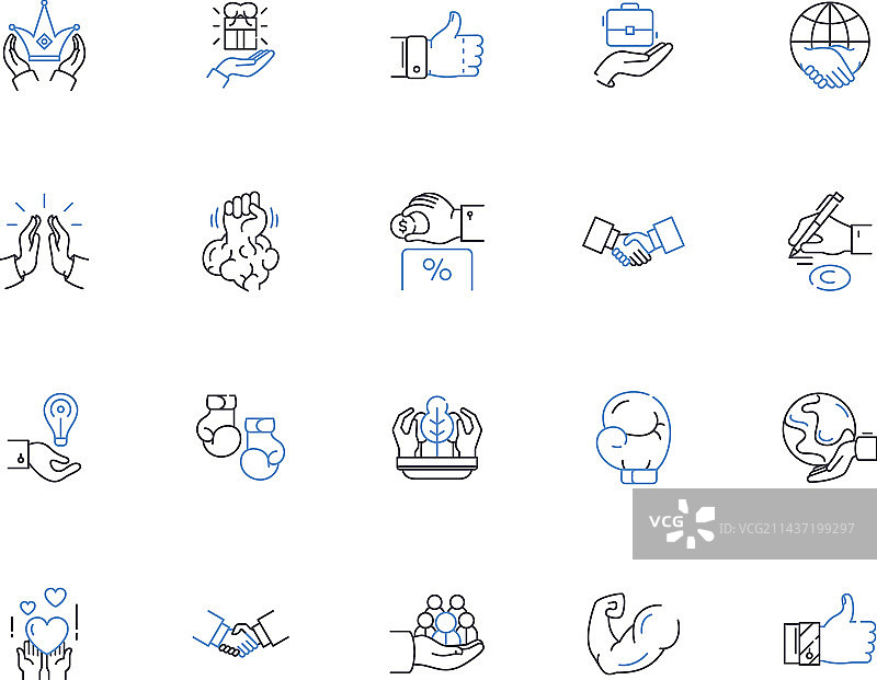 成熟度线性图标集合责任图片素材