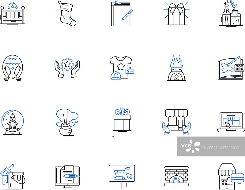 定制风险投资线条图标合集图片素材