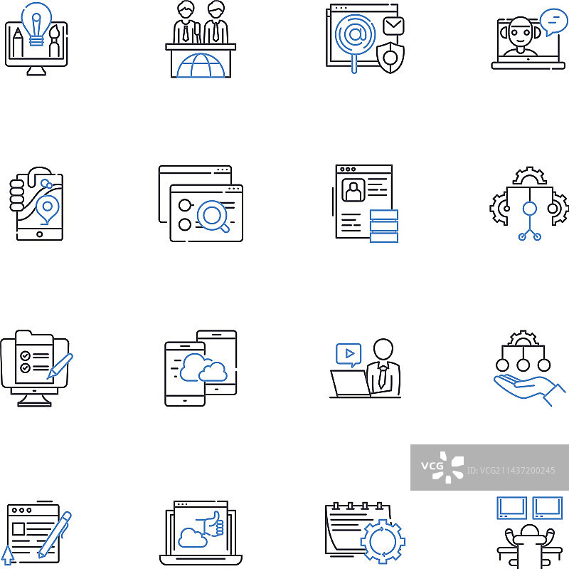 在线状态线性图标合集图片素材
