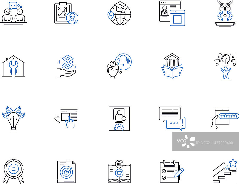 职业发展线性图标集图片素材