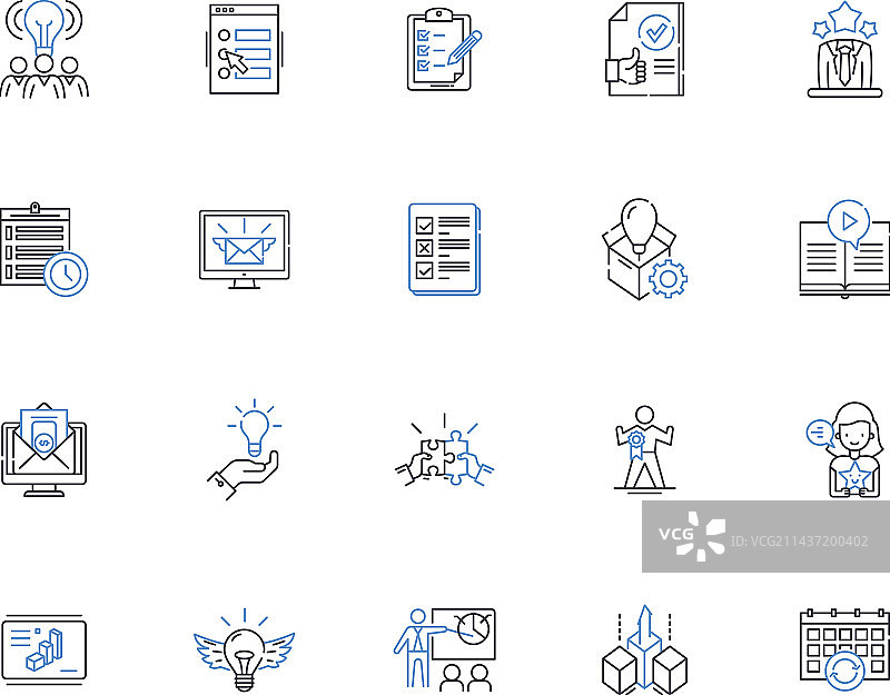 潜在客户线索挖掘图标集图片素材