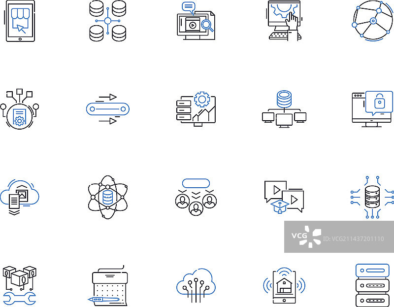 建筑结构线条图标合集图片素材