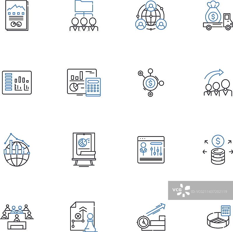 收入流线性图标集合现金收入图片素材