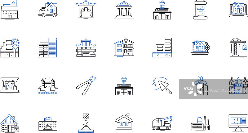 重型手提式凿岩机线性图标图片素材