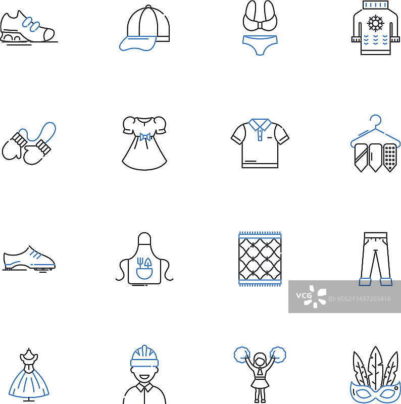 服装系列线性图标图片素材