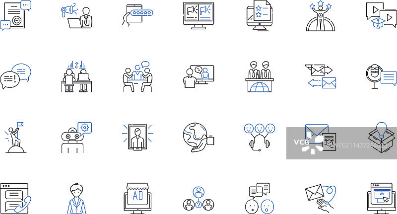 公告线条图标合集图片素材