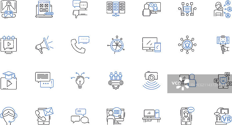 自然语言处理线性图标合集图片素材