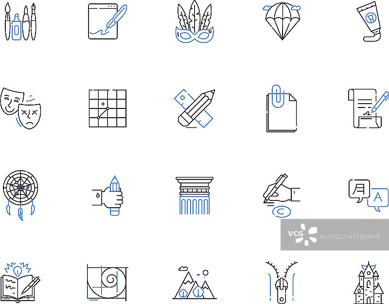 电影制作线性图标合集图片素材