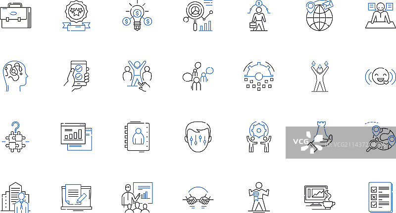 组织演变线性图标合集图片素材