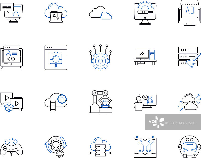 在线光泽线条图标合集数字E图片素材