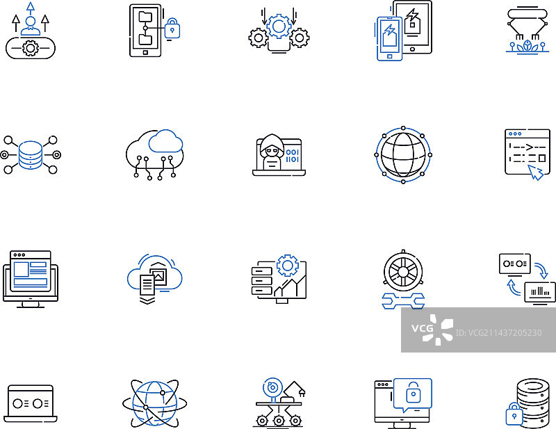互联网符号线性图标合集：话题标签图片素材
