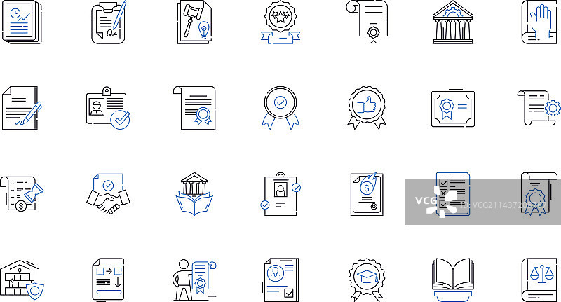 授权线图标集合图片素材