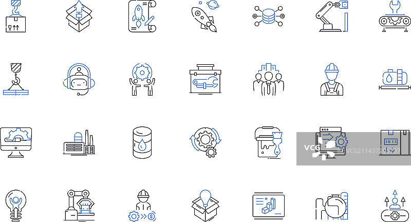 农业部门线图标集合图片素材