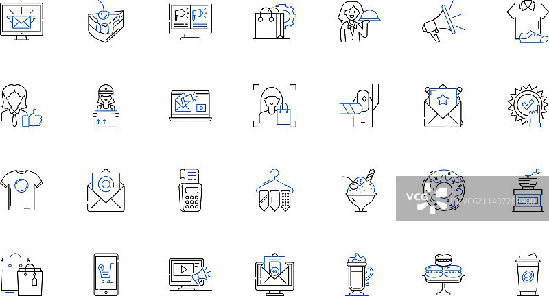 超市商品线性图标合集图片素材