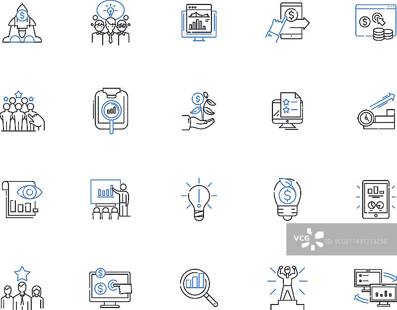 技能线性图标集合专业知识图片素材