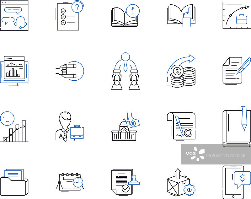 风险分析线性图标合集：应对脆弱性图片素材