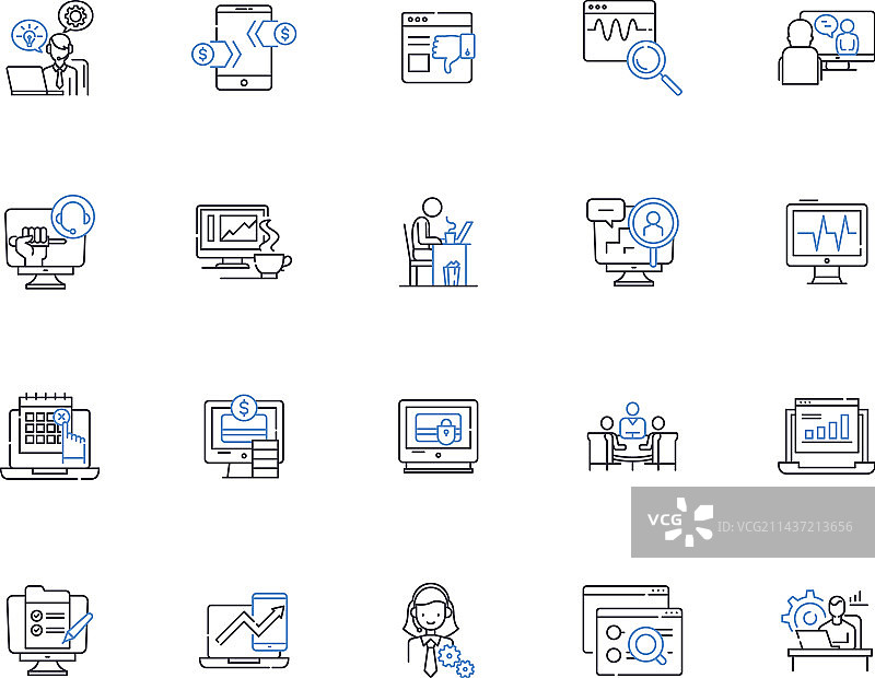 互利共生线性图标合集图片素材