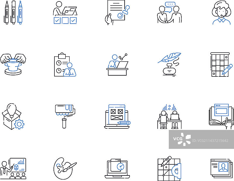 静居场所线性图标集合图片素材