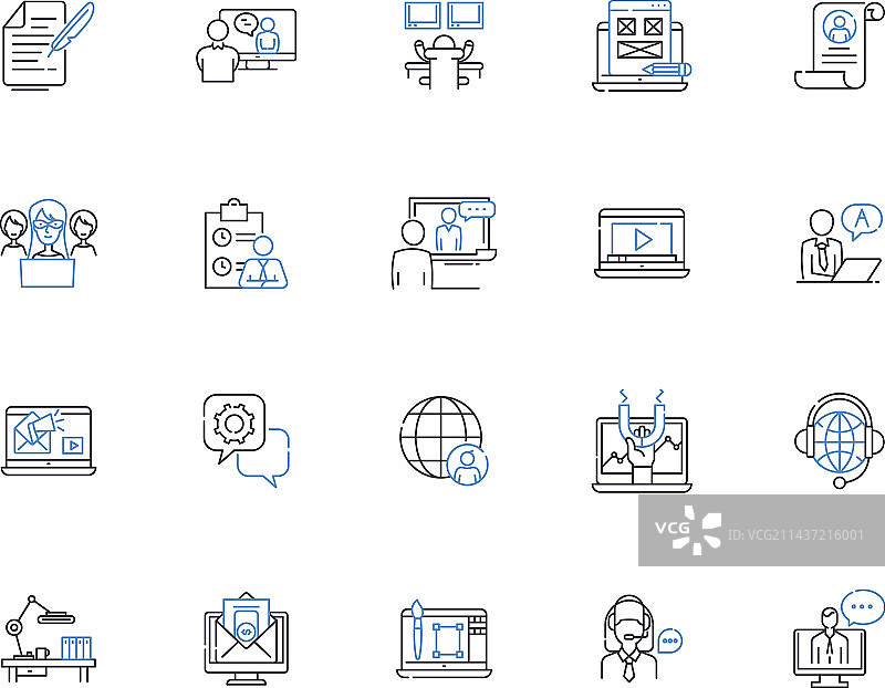 搬运操作线性图标合集图片素材