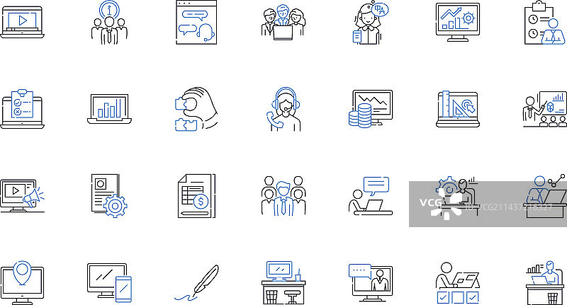 运营和物流线性图标合集图片素材