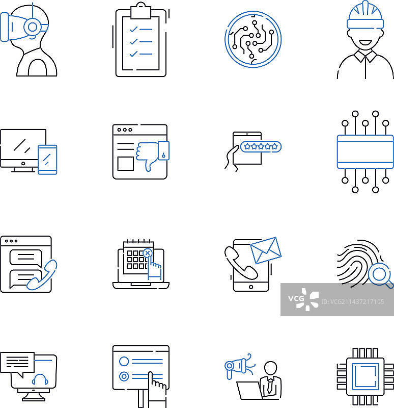 教育与学习线性图标合集图片素材