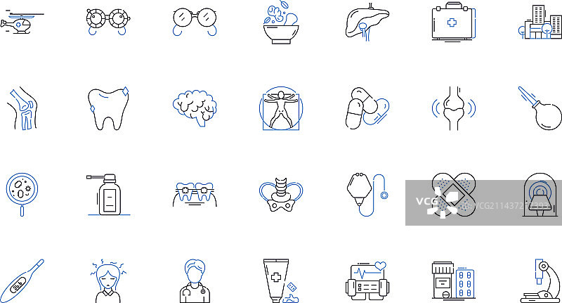 急救护理线性图标合集图片素材