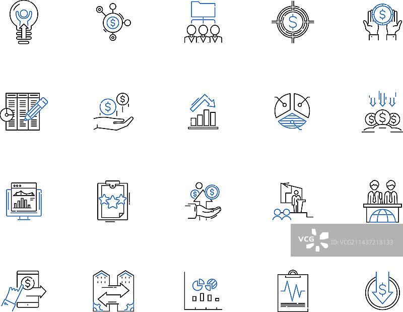 资产负债表估算线性图标合集图片素材